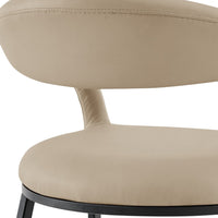 Monie Counter Stool Chair, Curved Floating Back, Beige Faux Leather - BM339093