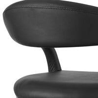Monie Barstool Chair, Curved Floating Back, Black Faux Leather - BM339096
