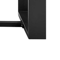 Aldiy Rectangular Outdoor Coffee Table, Slatted 51 Inch Black Metal - BM339105
