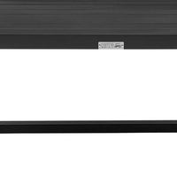 Aldiy Rectangular Outdoor Coffee Table, Slatted 51 Inch Black Metal - BM339105