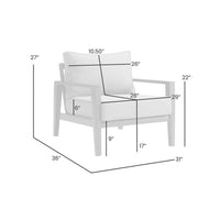 Lynn Outdoor Club Chair with Angled Legs, Black Metal, Dark Gray - BM339106
