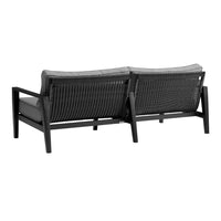 Lynn Rectangular Slatted Outdoor Coffee Table, 48 Inch, Black Metal - BM339108