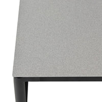 Razi Outdoor Coffee Table, Teak and Stone Glass, Gray Metal 43 Inch - BM339111