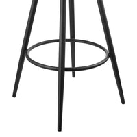 Carny Iron Swivel Counter Stool Chair, Vintage Black Faux Leather - BM339117