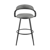 Gargy Swivel Counter Stool Chair with Floating Back, Gray Faux Leather - BM339119