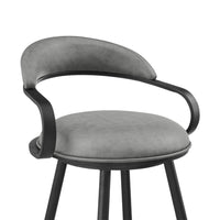 Gargy Swivel Counter Stool Chair with Floating Back, Gray Faux Leather - BM339119