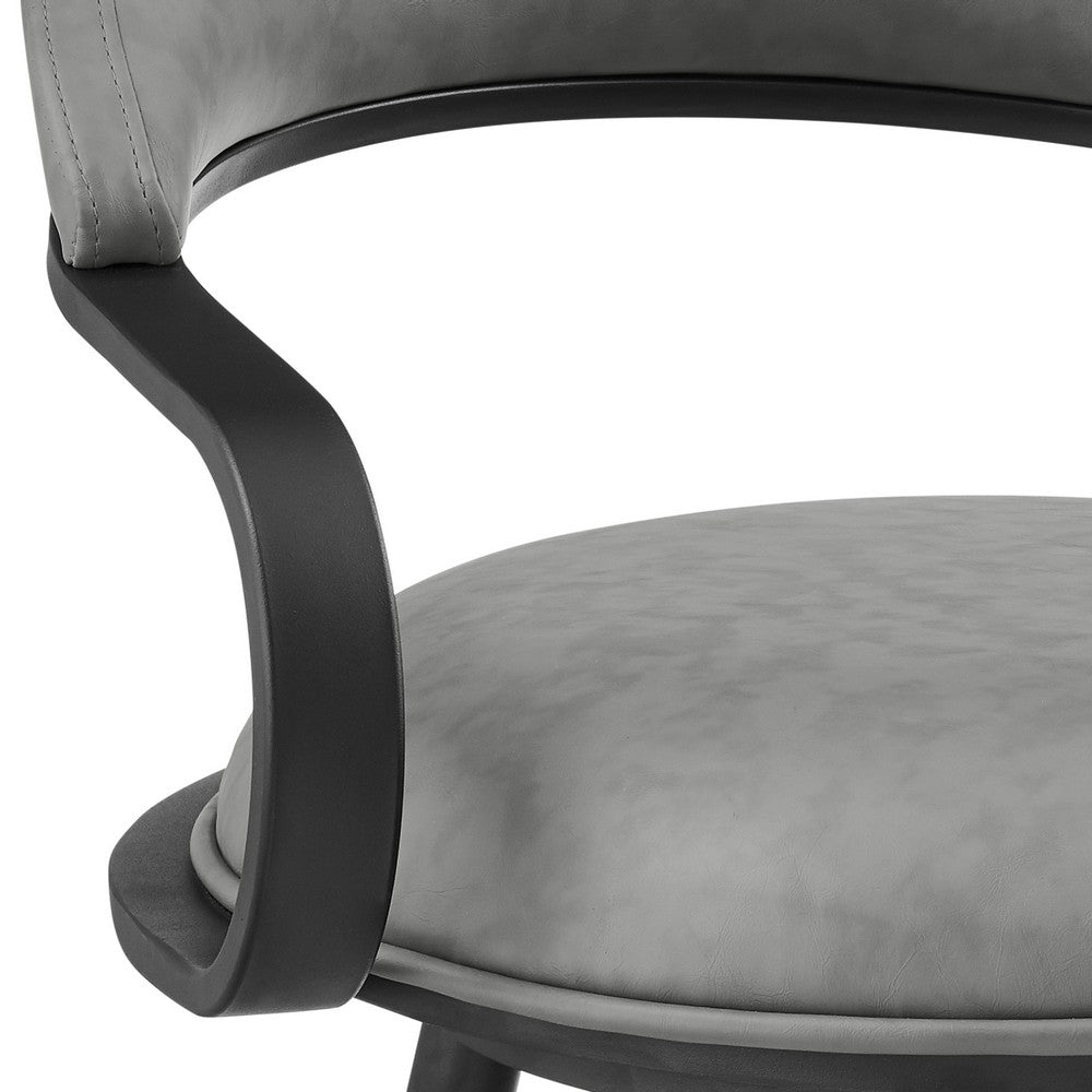 Gargy Swivel Counter Stool Chair with Floating Back, Gray Faux Leather - BM339119