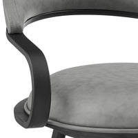 Gargy Swivel Counter Stool Chair with Floating Back, Gray Faux Leather - BM339119
