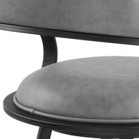 Gargy Swivel Counter Stool Chair with Floating Back, Gray Faux Leather - BM339119