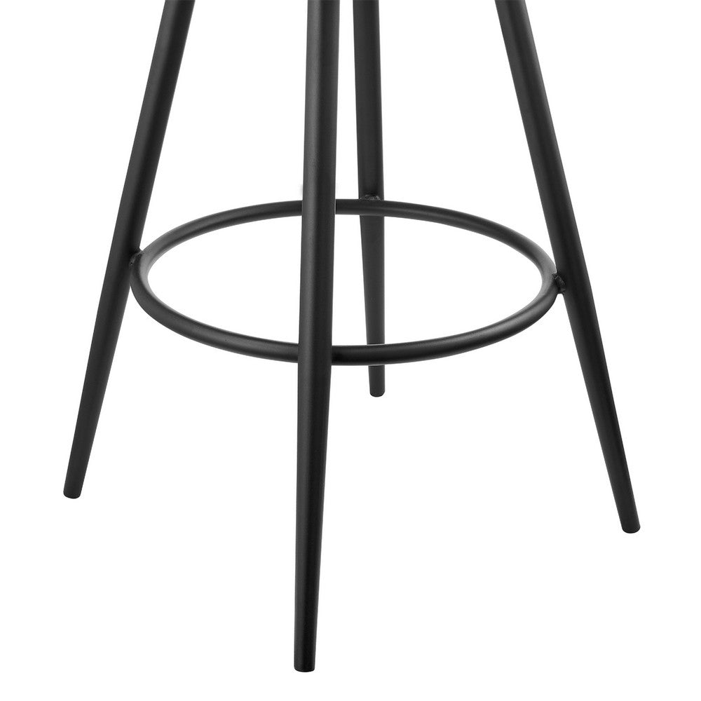 Gargy Swivel Counter Stool Chair, Floating Back, Black Faux Leather - BM339121