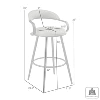 Gargy Swivel Counter Stool Chair, Floating Back, Black Faux Leather - BM339121