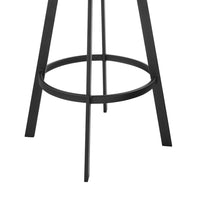 Lasie Swivel Barstool Chair, Barrel Back, Walnut Brown, Gray Faux Leather - BM339124