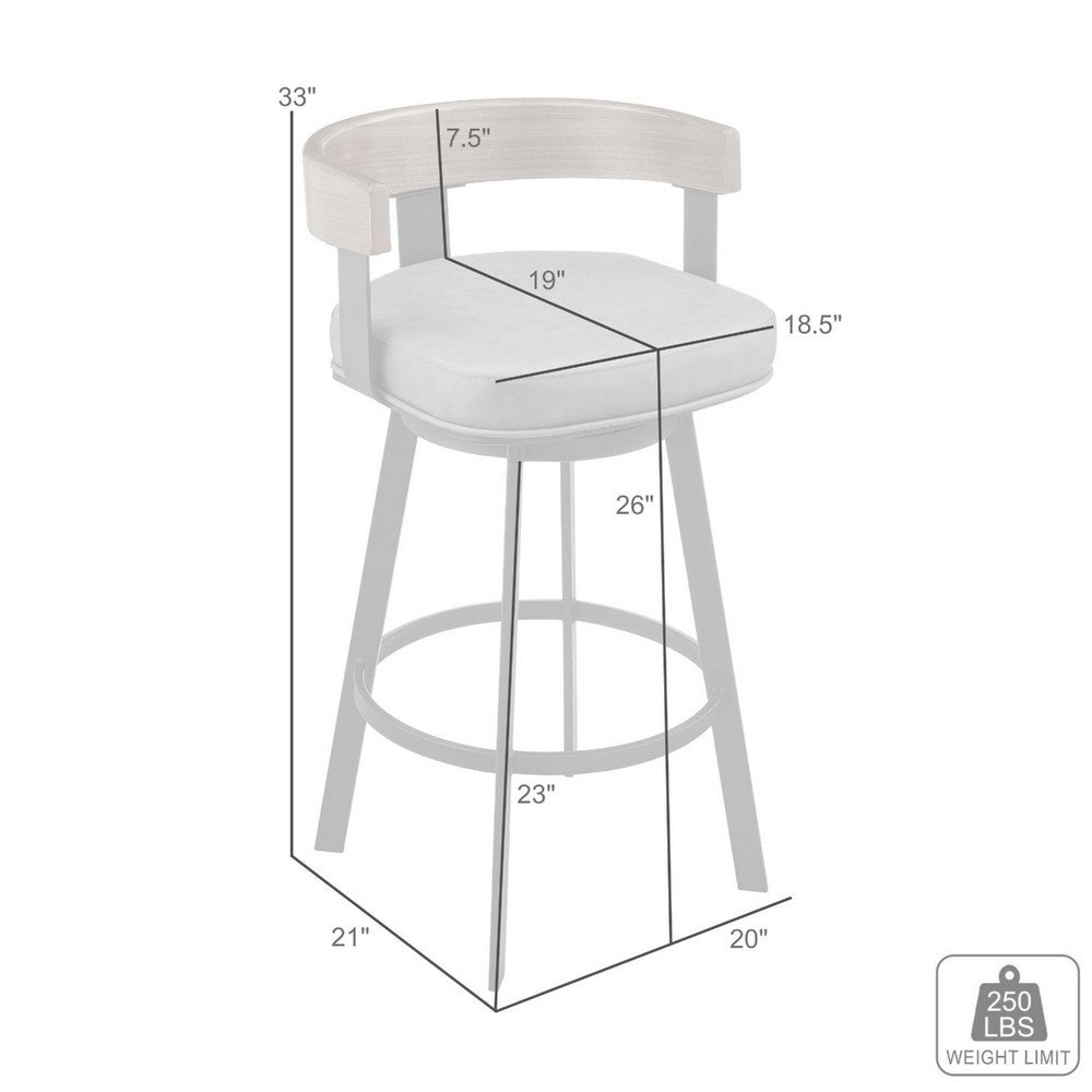 Idri Swivel Counter Stool Chair, Walnut Brown, Gray Faux Leather - BM339126