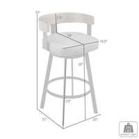 Idri Swivel Counter Stool Chair, Walnut Brown, Gray Faux Leather - BM339126