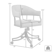 Tibby Swivel Dining Chair, Tilt Rolling, Black Iron, Gray Faux Leather - BM339133