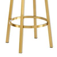 Maxi Swivel Barstool Chair, Gold Stainless Steel, White Faux Leather - BM339138