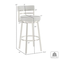 Maxi Swivel Counter Stool Chair, Gold Steel, Vintage Gray Faux Leather - BM339139