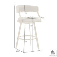 Beth Swivel Barstool Chair, Gold Stainless Steel, Black Faux Leather - BM339146