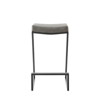 Alta Backless Counter Stool, Z Black Iron Footrest, Gray Faux Leather - BM339147