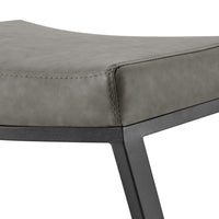 Alta Backless Counter Stool, Z Black Iron Footrest, Gray Faux Leather - BM339147