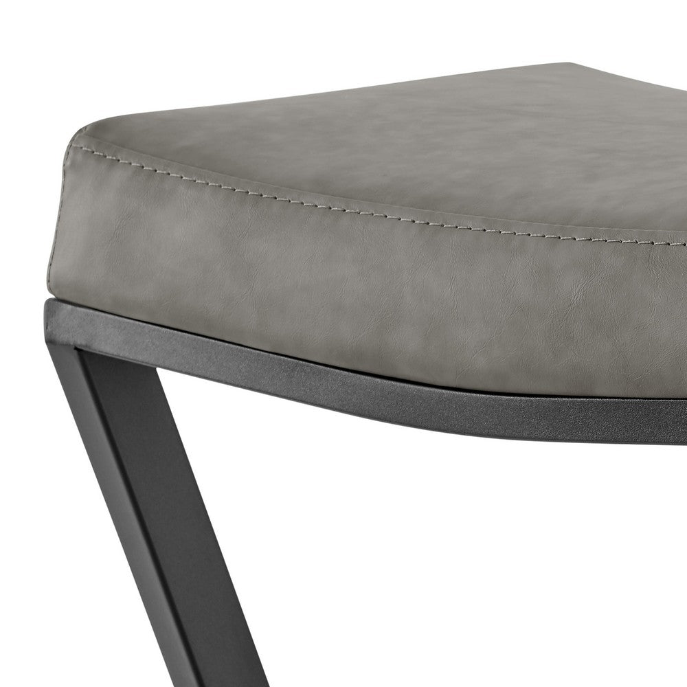 Alta Backless Counter Stool, Z Black Iron Footrest, Gray Faux Leather - BM339147