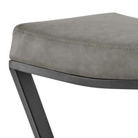 Alta Backless Counter Stool, Z Black Iron Footrest, Gray Faux Leather - BM339147