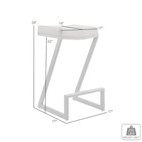 Alta Backless Counter Stool, Z Black Iron Footrest, Gray Faux Leather - BM339147