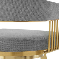 Luci Swivel Counter Stool Chair, Gold Steel, Anchor Gray Polyester - BM339151