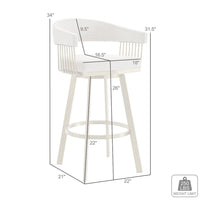 Luci Swivel Counter Stool Chair, Gold Steel, Anchor Gray Polyester - BM339151