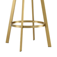 Luci Swivel Barstool Chair, Gold Steel, Tapered Legs, Gray Polyester - BM339152