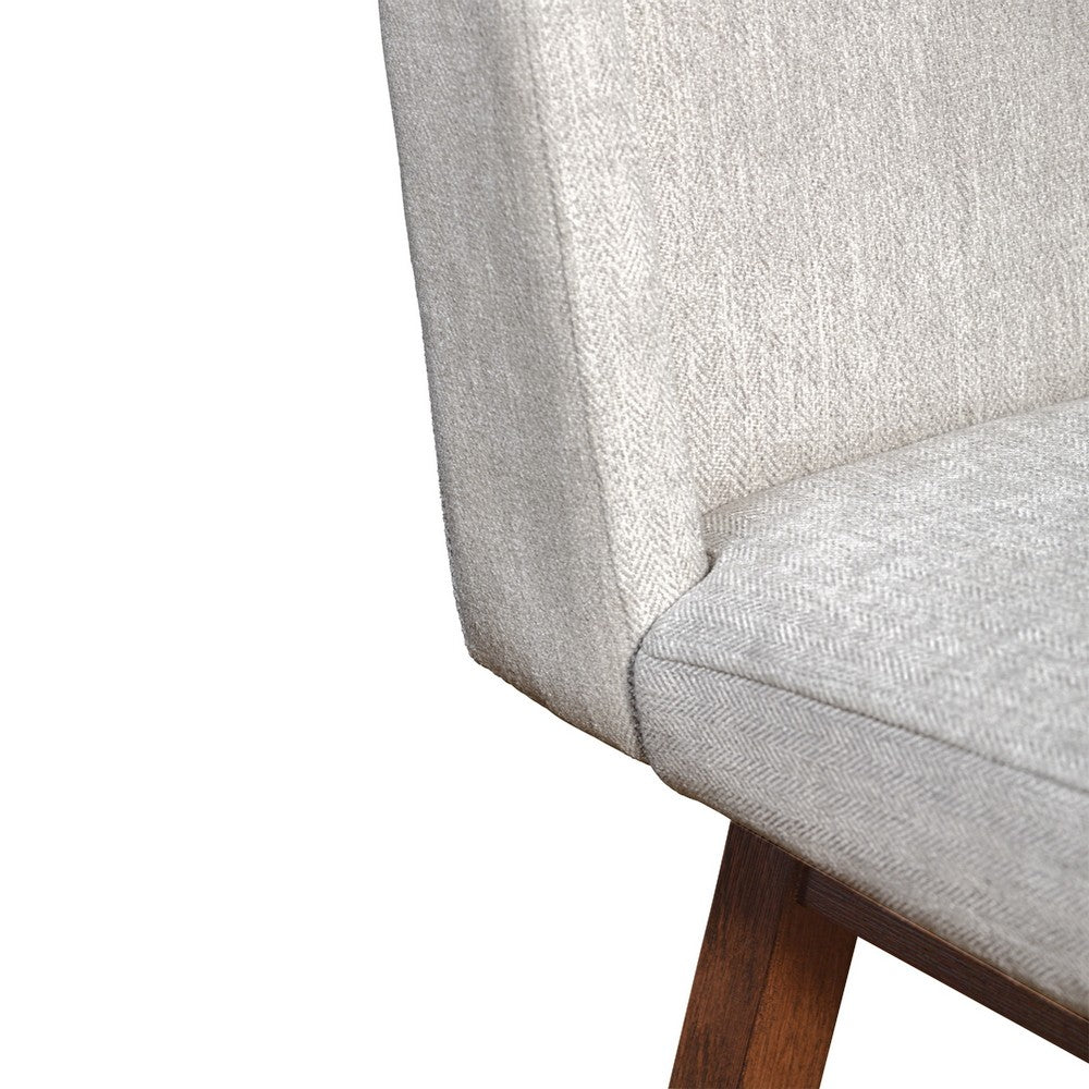 Tynn Swivel Counter Stool Chair, Beige Wingback, Brown Rubberwood - BM339180