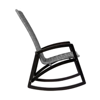 Gynn Outdoor Rocking Chair, Gray Rope Woven, Black Eucalyptus Frame - BM339182