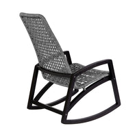 Gynn Outdoor Rocking Chair, Gray Rope Woven, Black Eucalyptus Frame - BM339182