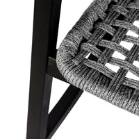 Gynn Outdoor Rocking Chair, Gray Rope Woven, Black Eucalyptus Frame - BM339182