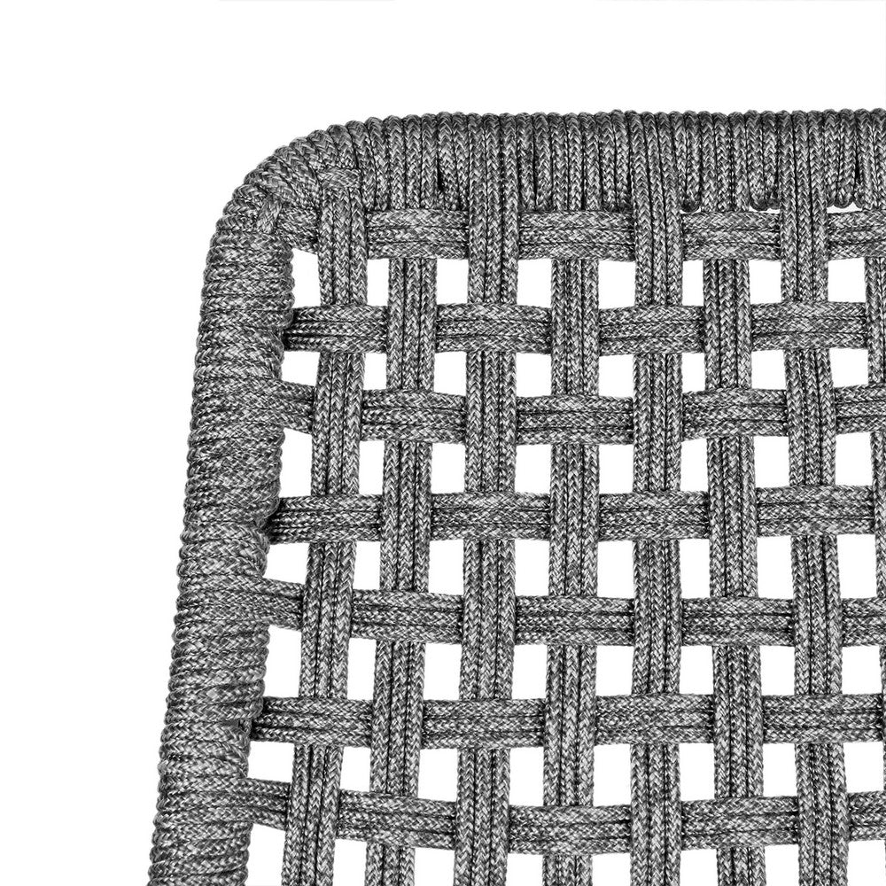 Gynn Outdoor Rocking Chair, Gray Rope Woven, Black Eucalyptus Frame - BM339182