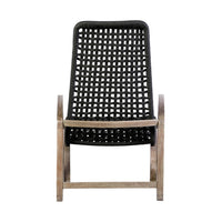 Gynn Outdoor Rocking Chair, Black Rope Woven, Light Brown Eucalyptus - BM339183