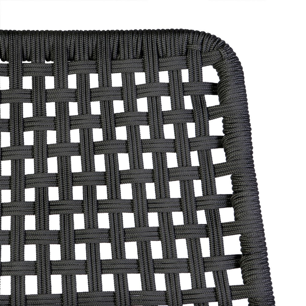 Gynn Outdoor Rocking Chair, Black Rope Woven, Light Brown Eucalyptus - BM339183
