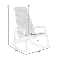 Gynn Outdoor Rocking Chair, Black Rope Woven, Light Brown Eucalyptus - BM339183