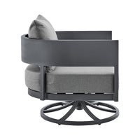 Enya Outdoor Swivel Rocking Chair, Gray Cushions and Aluminum Frame - BM339187