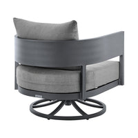 Enya Outdoor Swivel Rocking Chair, Gray Cushions and Aluminum Frame - BM339187