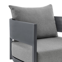Enya Outdoor Swivel Rocking Chair, Gray Cushions and Aluminum Frame - BM339187