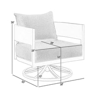 Enya Outdoor Swivel Rocking Chair, Gray Cushions and Aluminum Frame - BM339187