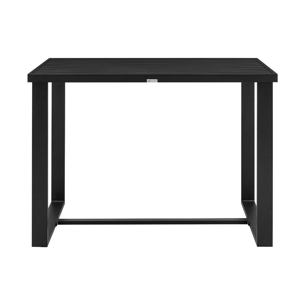Adiy Outdoor Counter Height Dining Table, 59 Inch Top, Black Aluminum - BM339192