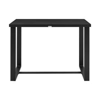 Adiy Outdoor Counter Height Dining Table, 59 Inch Top, Black Aluminum - BM339192