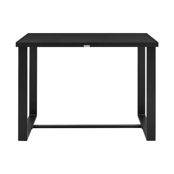Adiy Outdoor Counter Height Dining Table, 59 Inch Top, Black Aluminum - BM339192