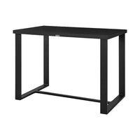 Adiy Outdoor Counter Height Dining Table, 59 Inch Top, Black Aluminum - BM339192
