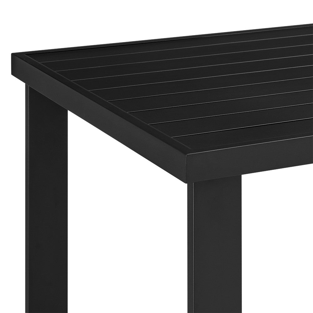 Adiy Outdoor Counter Height Dining Table, 59 Inch Top, Black Aluminum - BM339192