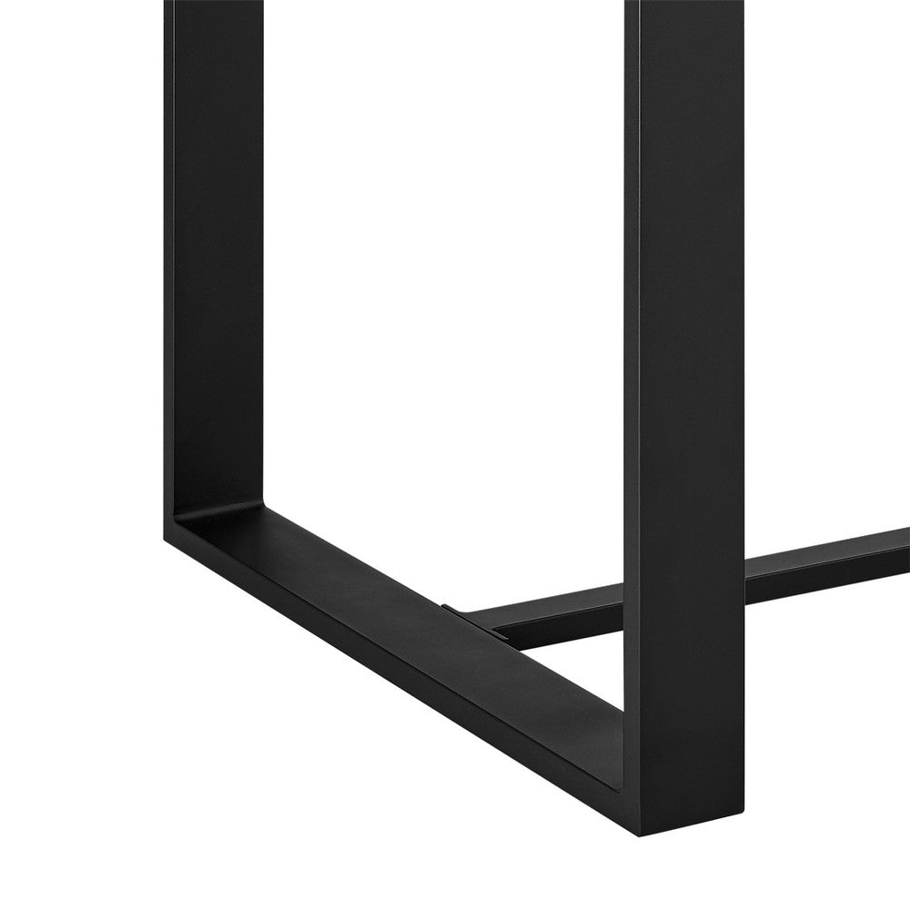 Adiy Outdoor Counter Height Dining Table, 59 Inch Top, Black Aluminum - BM339192