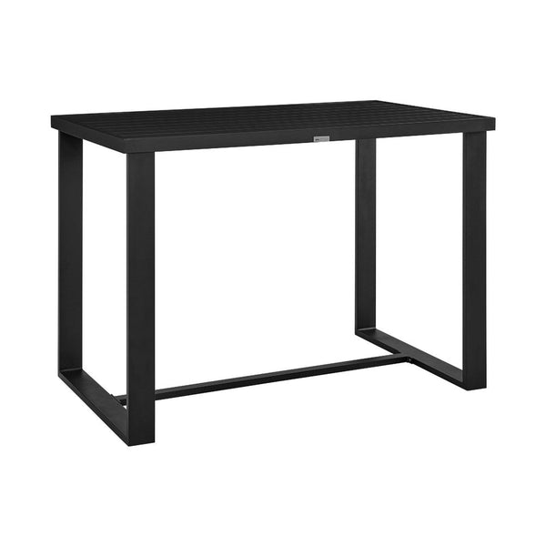 Adiy Outdoor Counter Height Dining Table, 59 Inch Top, Black Aluminum - BM339192
