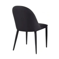 Envik Side Dining Chair Set of 2, Black Metal, Faux Leather, Foam Cushions - BM339198